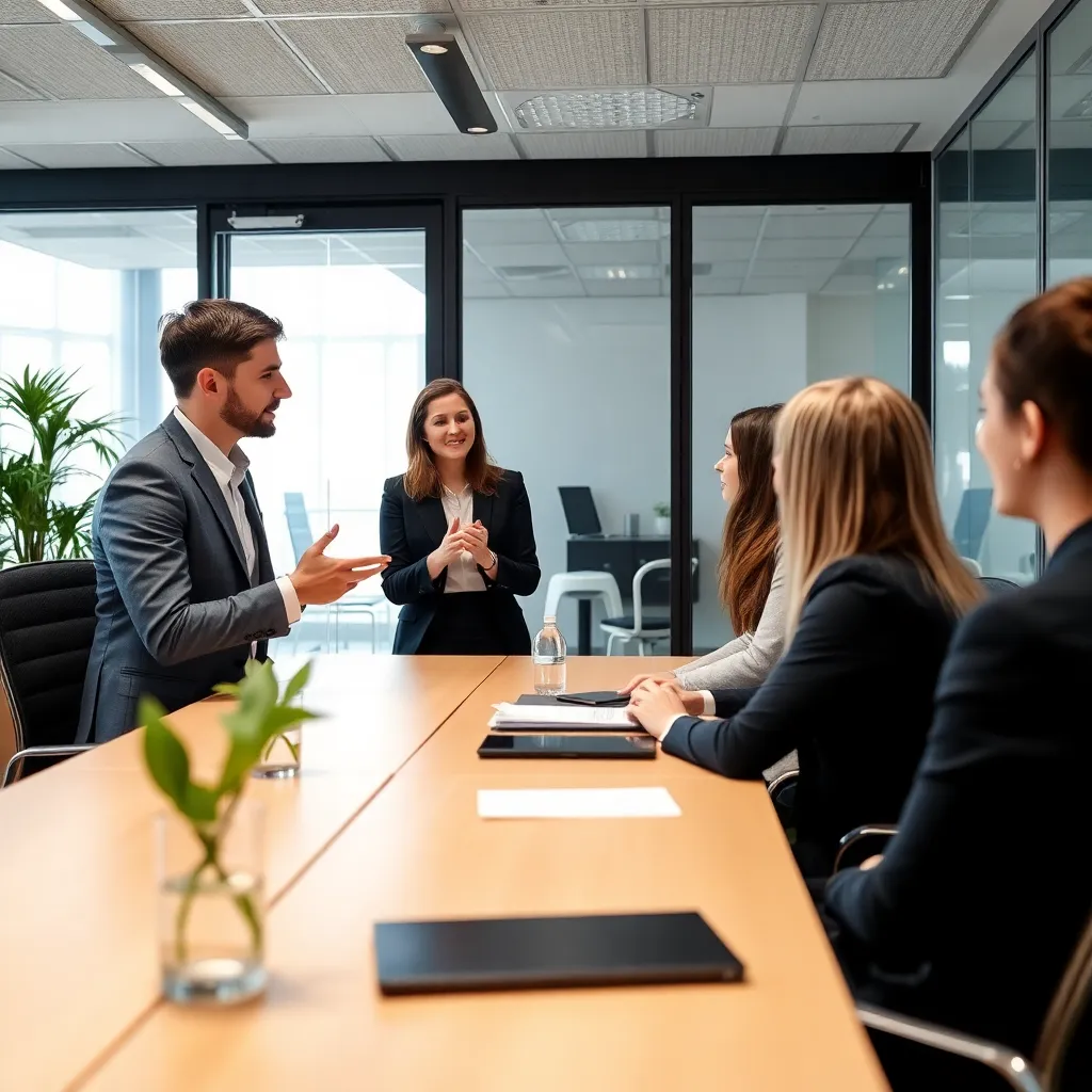 Profesionálne koučovacie sedenie v modernom kancelárskom prostredí