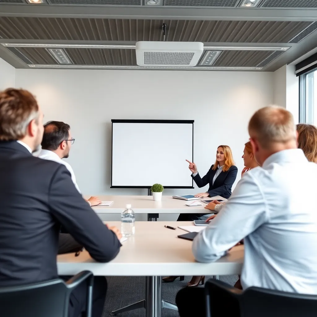 Profesionálny workshop pre rozvoj mäkkých zručností v modernej konferenčnej miestnosti
